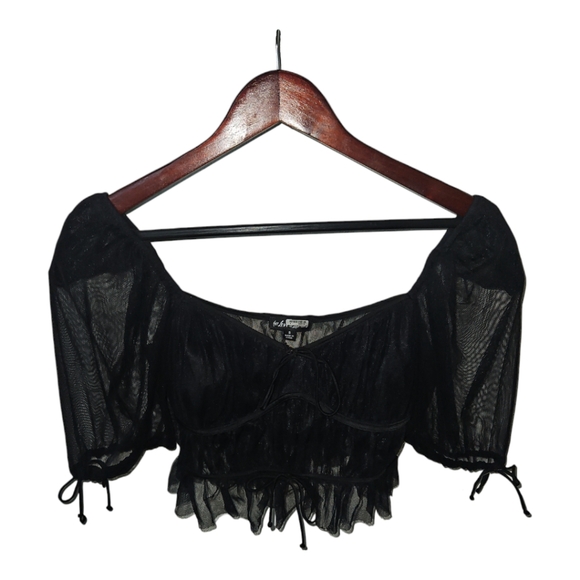 FOR LOVE & LEMONS | Sunshine Crop Top in Black ~ Size Small - Picture 3 of 6